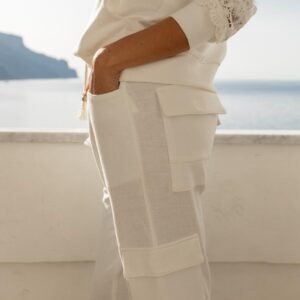 Calça em Moletom com Bolsos